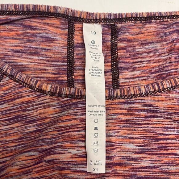 Lululemon Athletica Heather Purple Scoop Neck Long Sleeve Thumb Hole Top- Sz 10 - Picture 11 of 15